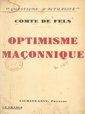cover image of Optimisme maçonnique